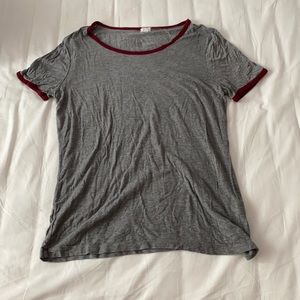 Grey and red t shirt